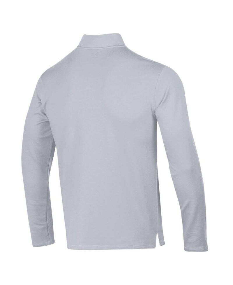 Men's Gray Notre Dame Fighting Irish Sporting Leprechaun Motion Quarter-Zip Jacket