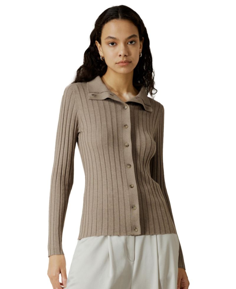 Women's Ribbed Silk-Cashmere Blend Cardigan