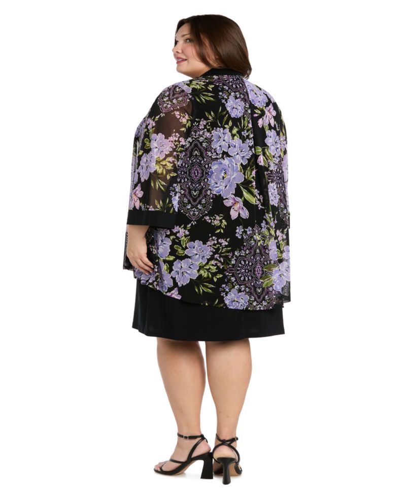 Plus Size 2-Pc. Floral-Print Jacket & Dress Set