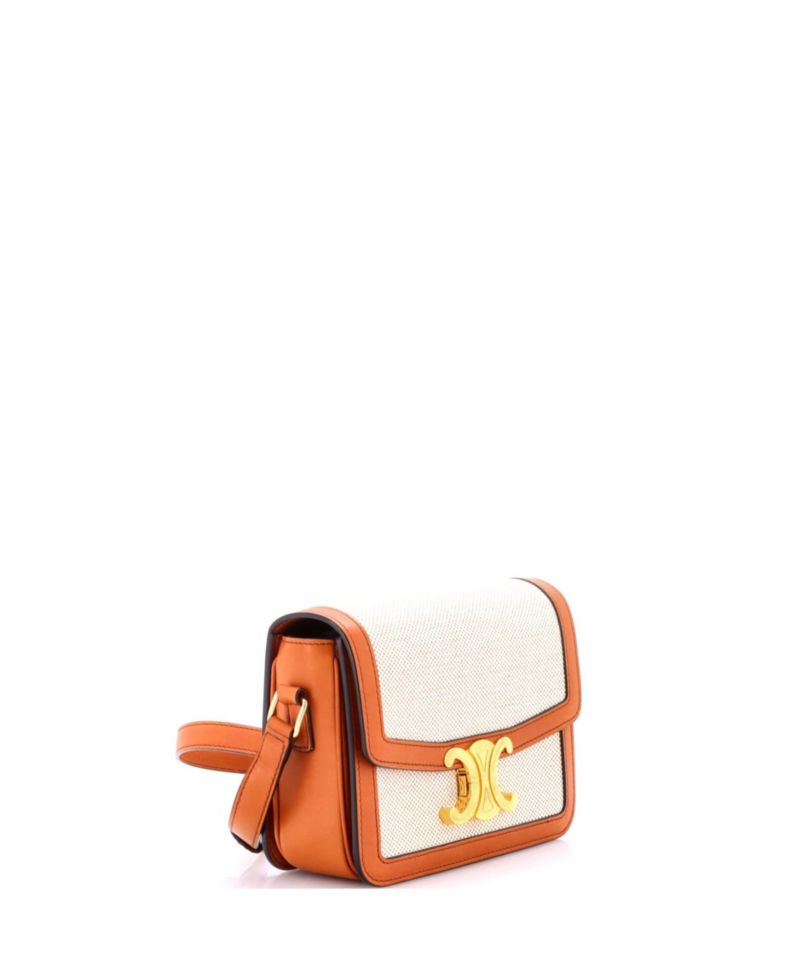Teen Triomphe Shoulder Bag Canvas with Leather