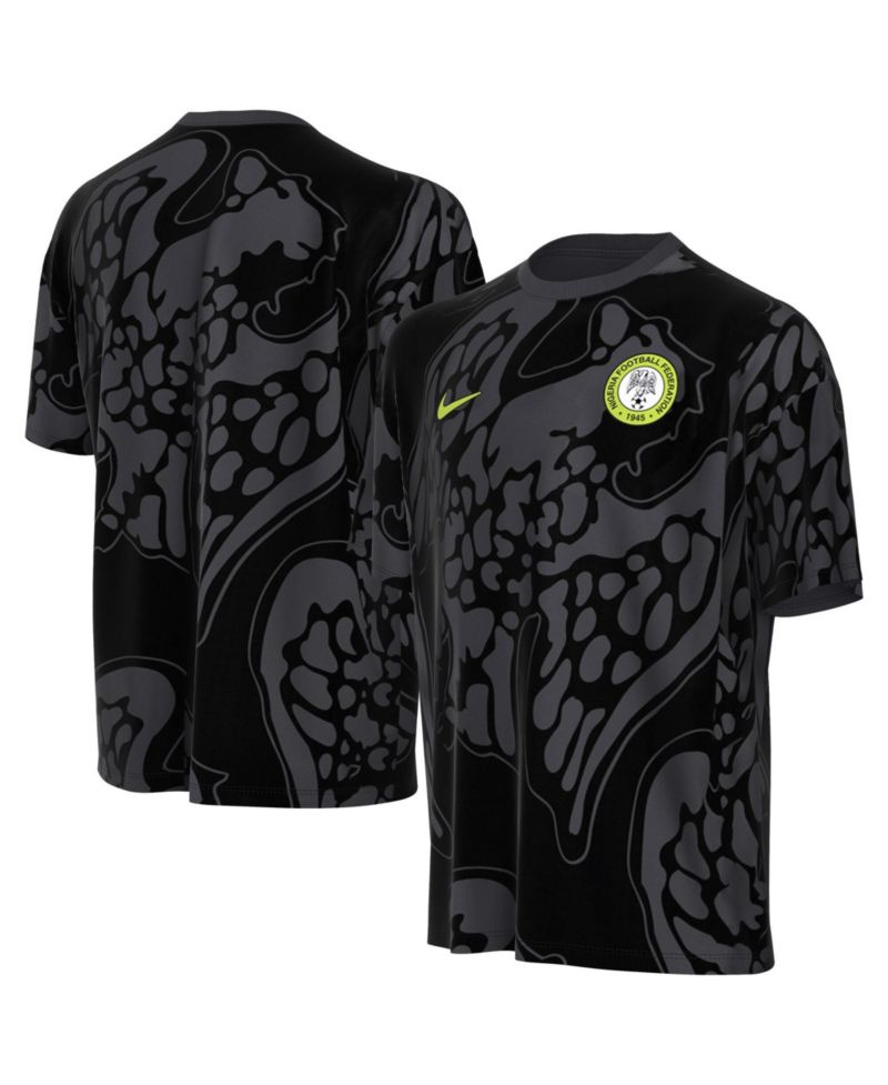 Big Boys and Girls Gray Nigeria National Team Allover Print T-Shirt