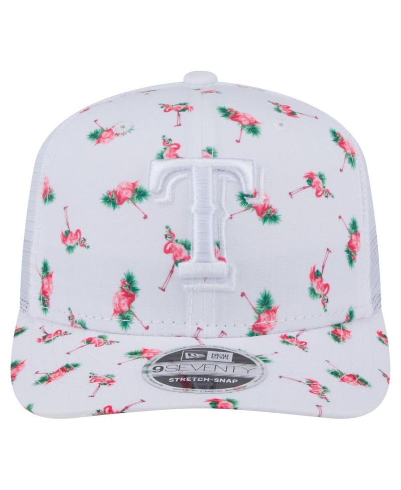 Men's White Texas Rangers Flamingo Mesh Back 9SEVENTY Stretch-Snap Hat