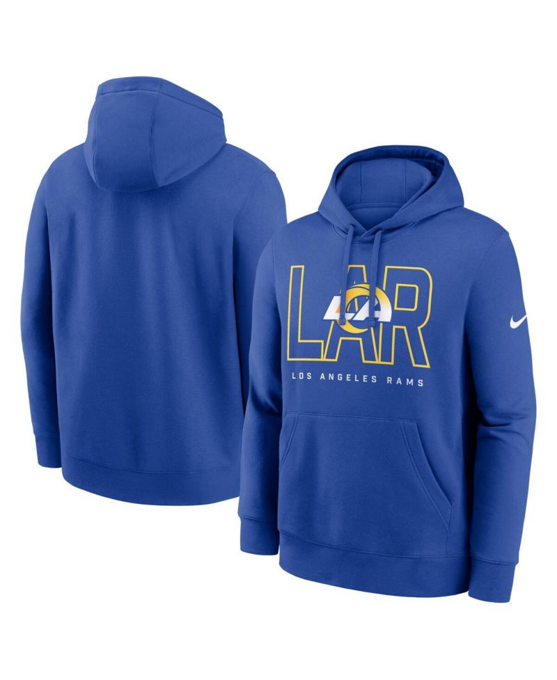 Men's Royal Los Angeles Rams Busted Play Club Fleece Pullover Hoodie