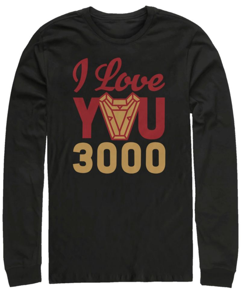 Marvel Men's Avengers Endgame I Love You 300 Arc Reactor, Long Sleeve T-shirt
