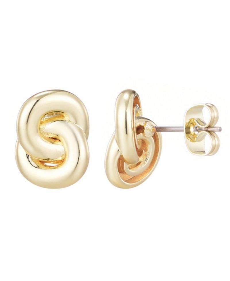 Gold Knot Stud Earrings
