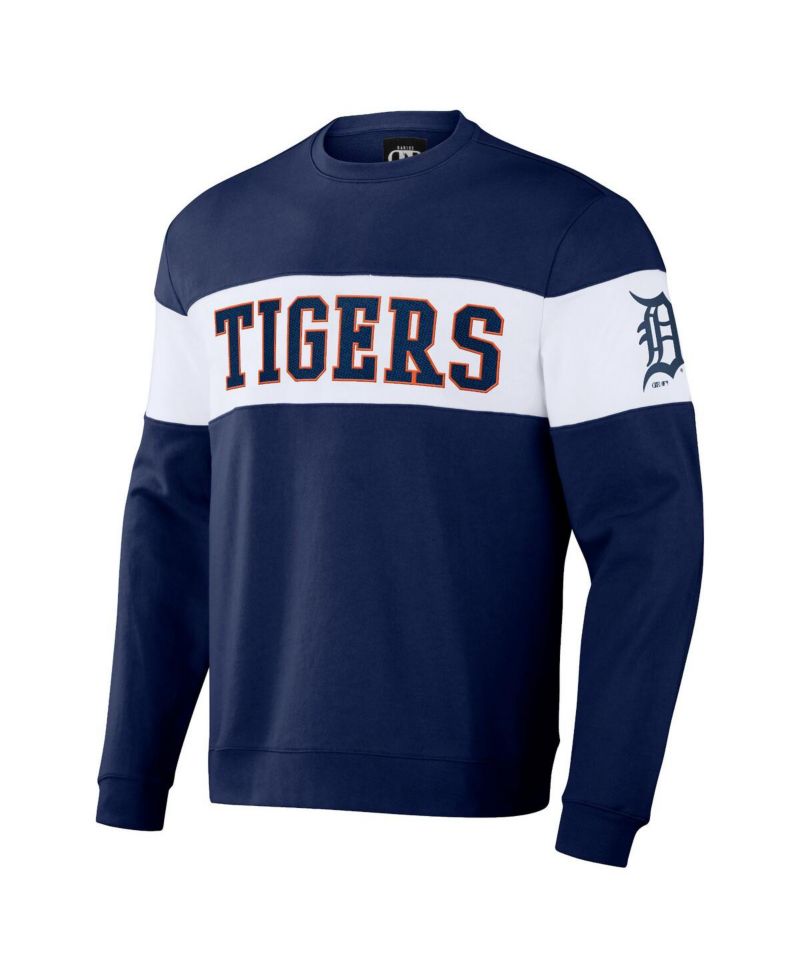 Men's Darius Rucker Collection by Navy Detroit Tigers Stripe Pullover Sweatshirt