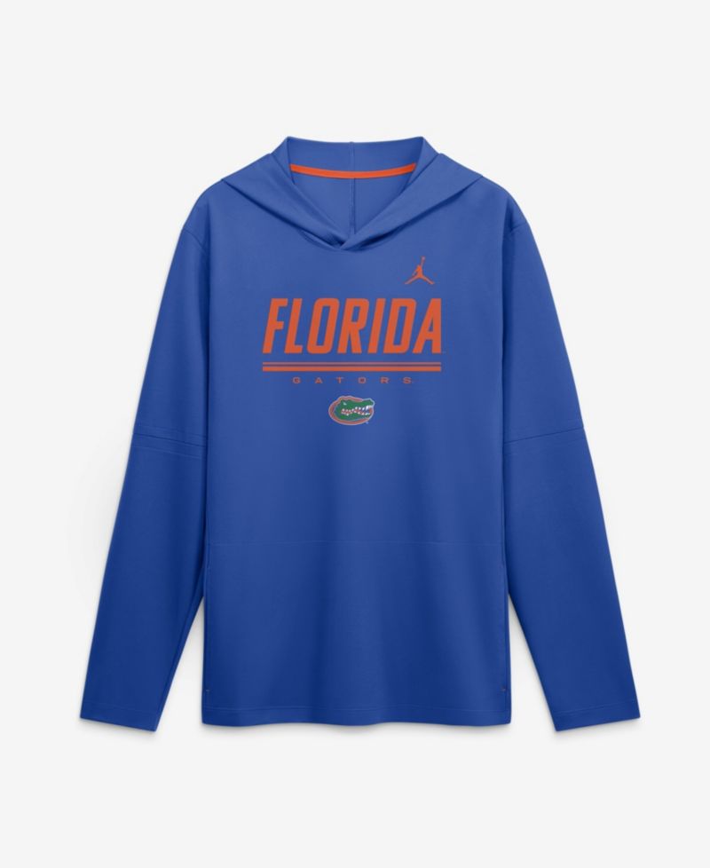 Men's Royal Florida Gators 2026 Sideline Lightweight Long Sleeve Hooded Dri-FIT Sweatshirts