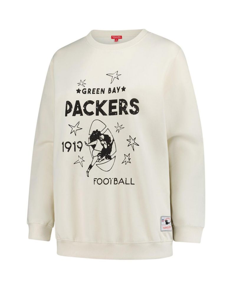 Women's Cream Green Bay Packers Plus Size Shooting Star Pullover Sweatshirt