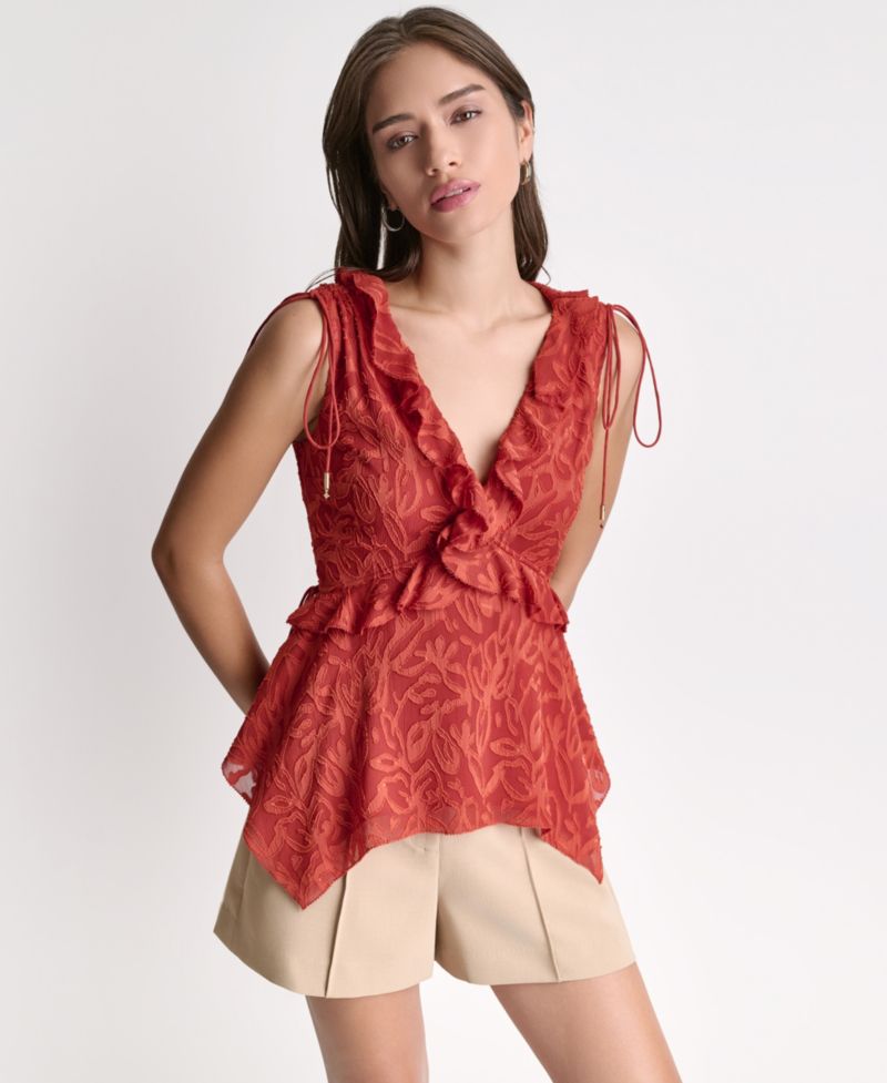 Women's Deep V-Neck Slim-Fit Top