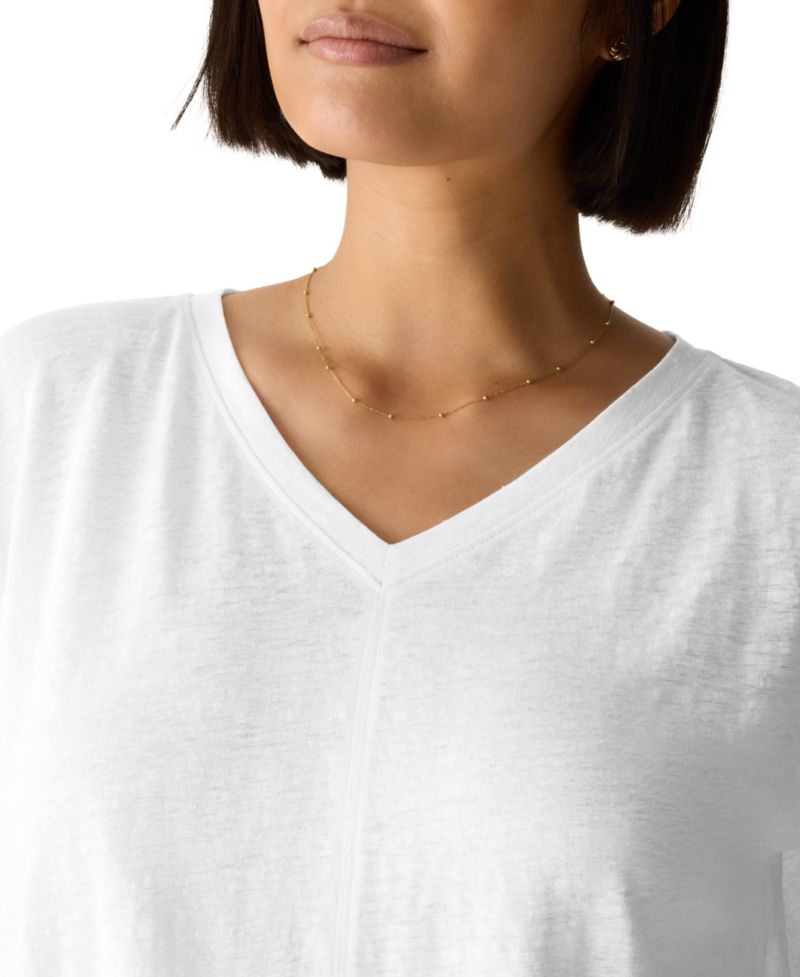 Women's & Plus Size Jersey V-Neck Square T-Shirt