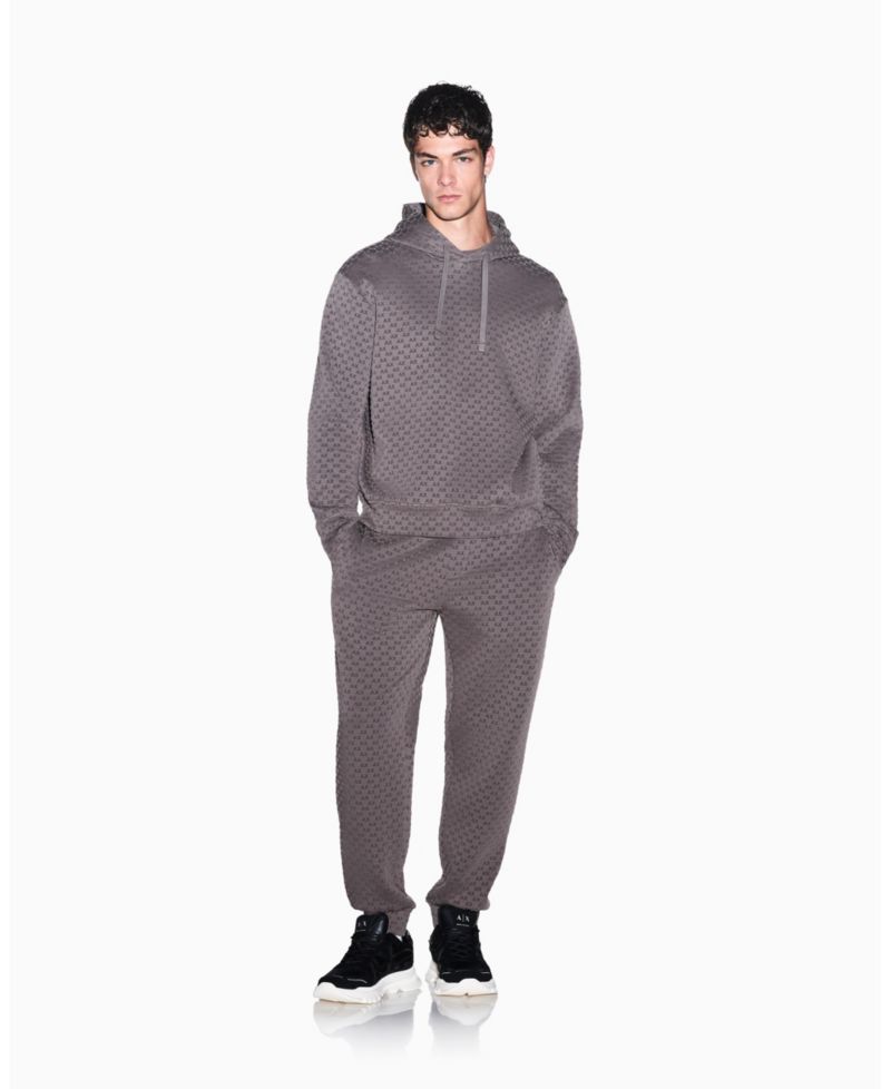 Men's Bonded Cotton Flocked All Over Logo Jogger