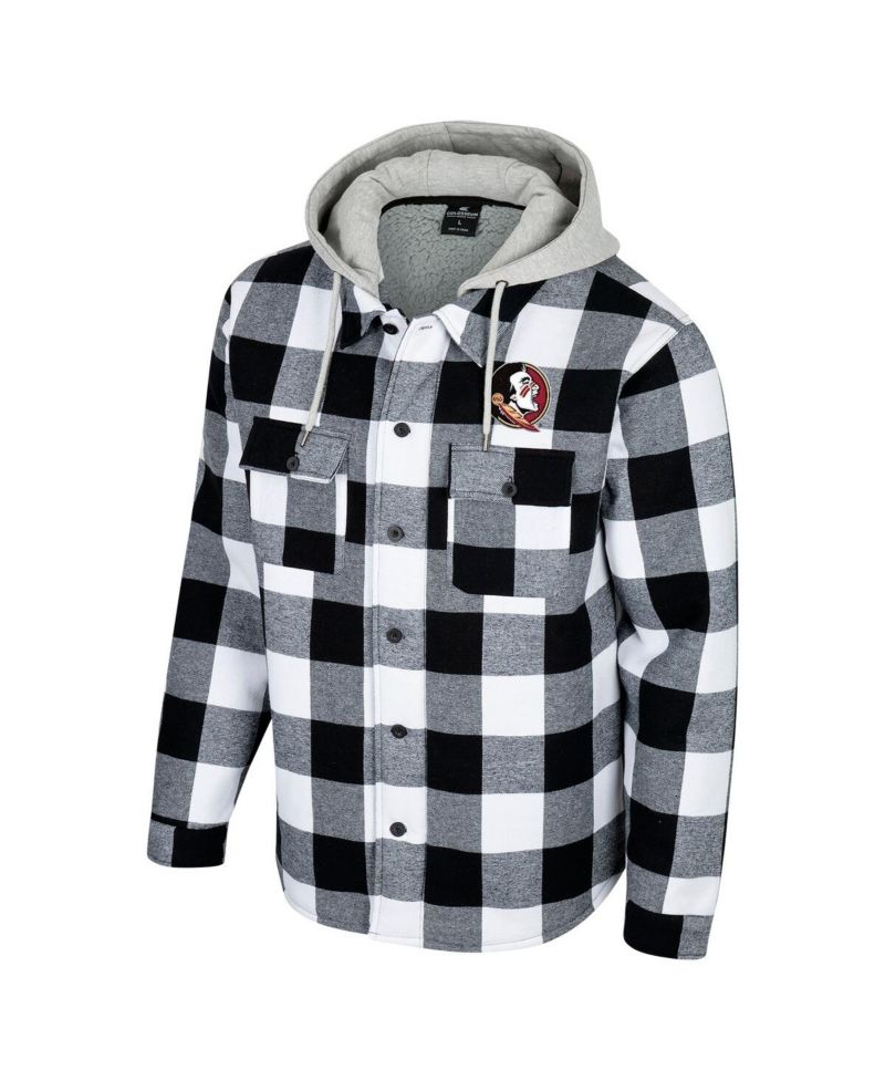 Men's Black/White Florida State Seminoles Buffalo Plaid Full-Zip Jacket