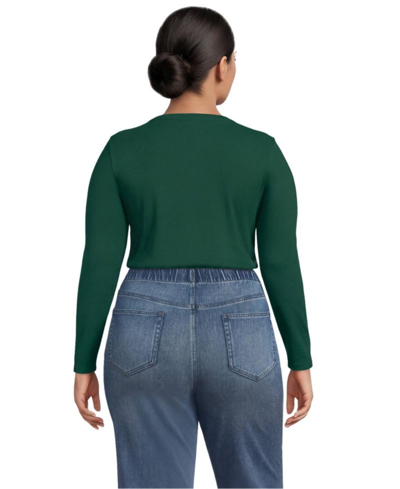 Plus Size Long-Sleeve Ribbed Crewneck Cardigan
