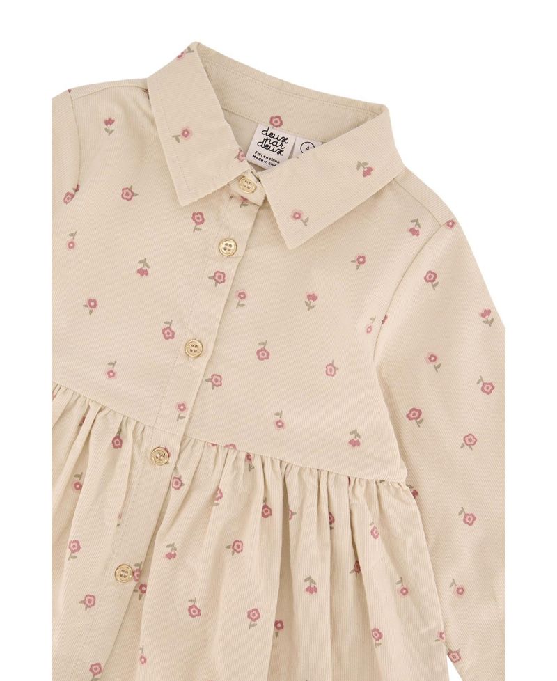 Little Girls (6-12) Corduroy Shirt Dress