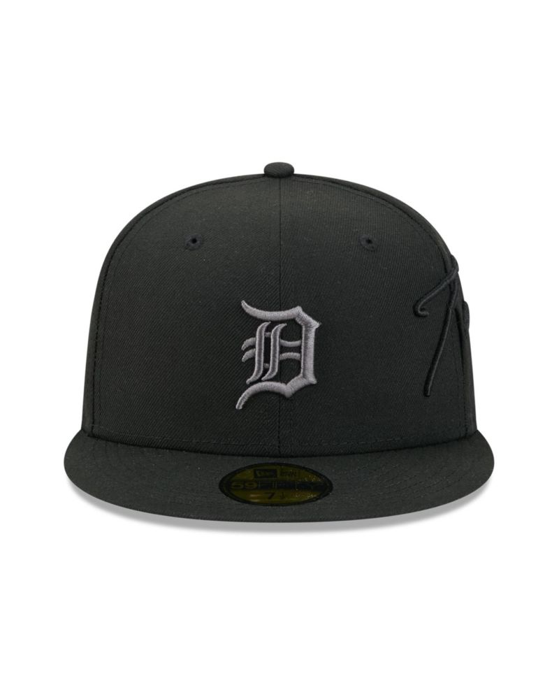 Men's Black Detroit Tigers Side Script 59FIFTY Fitted Hat
