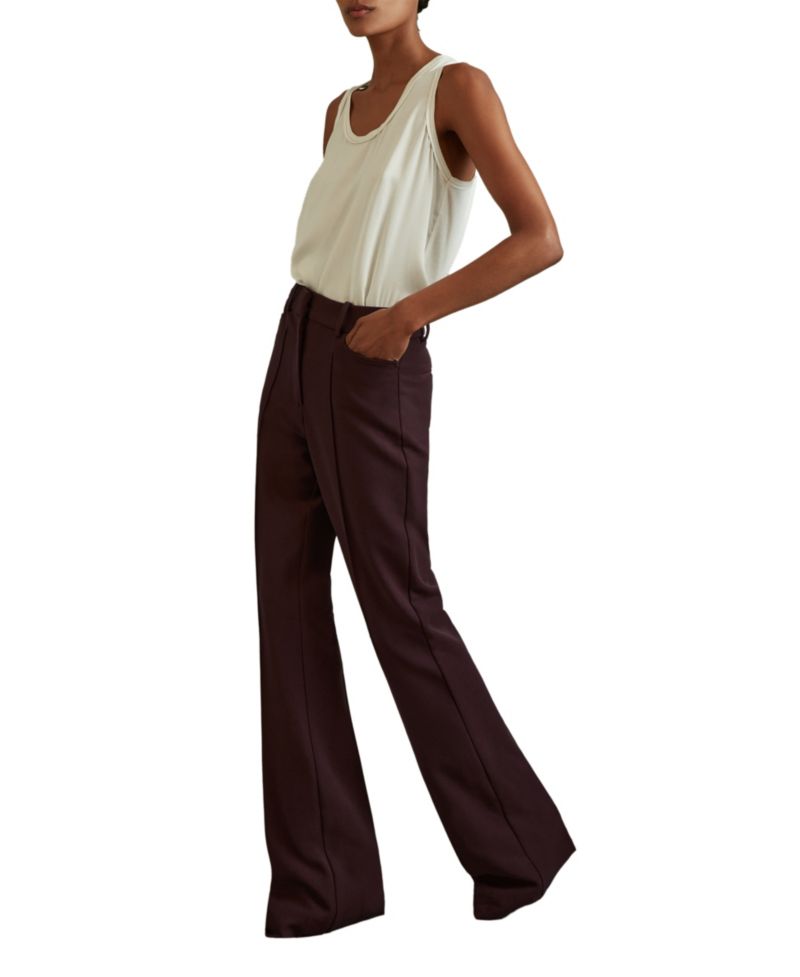 Women's Gabi Flared Mid-Rise Front-Pintuck Trousers