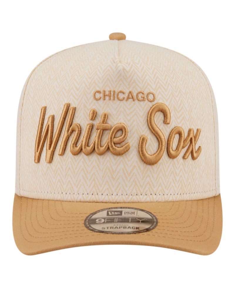 Men's Cream Chicago White Sox Herringbone 9FIFTY A-Frame Snapback Hat