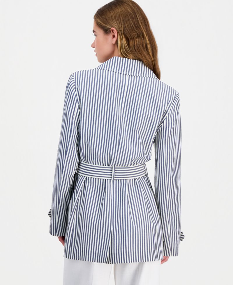 ASL Petite Seersucker Wrap Blazer
