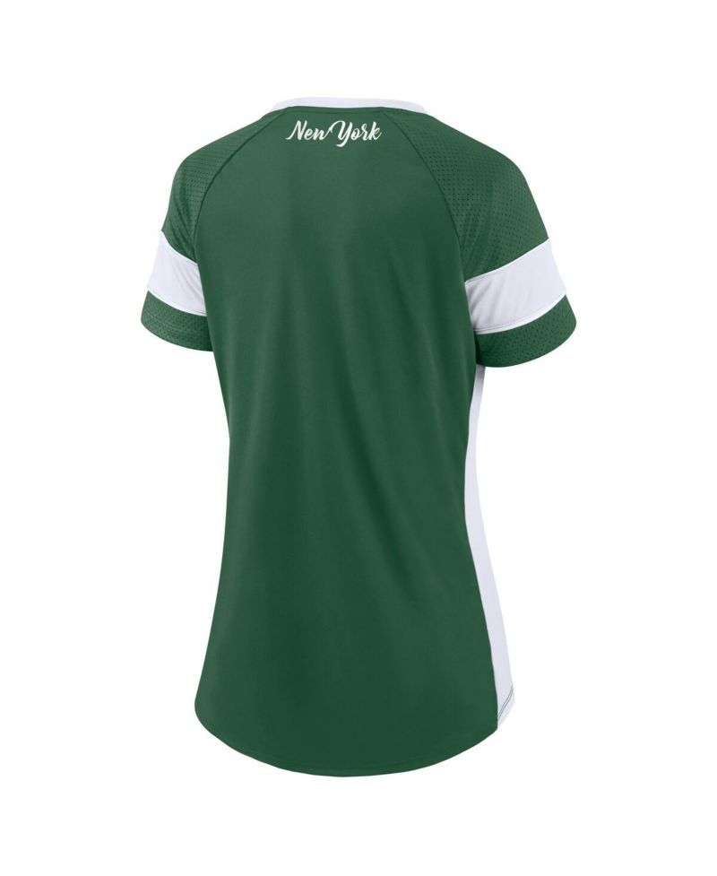 Women's Dark Green New York Jets Athena Lace-Up Top