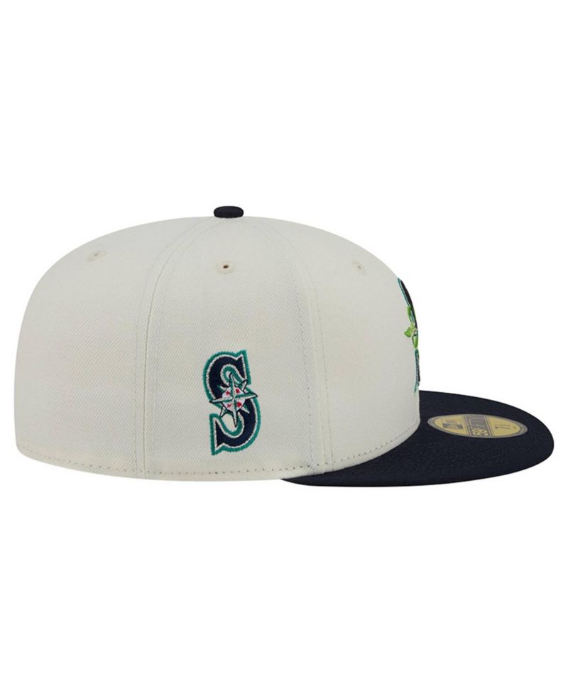 Men's White/Navy Seattle Mariners Blossom 59FIFTY Fitted Hat