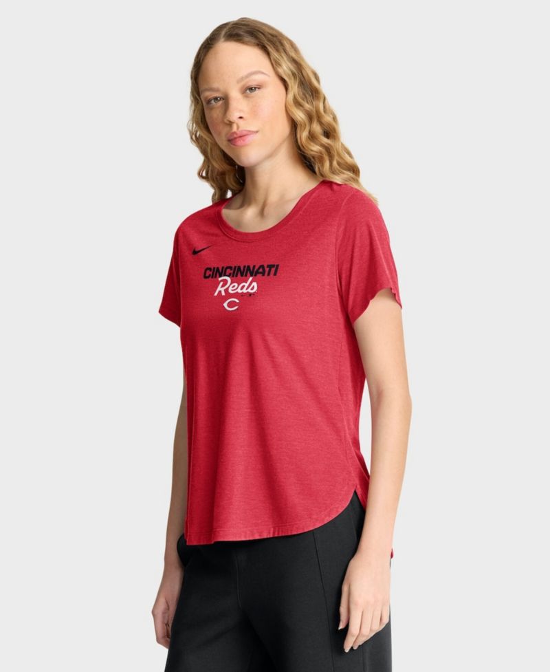 Women's Heather Red Cincinnati Reds Arched Tri-Blend T-Shirt