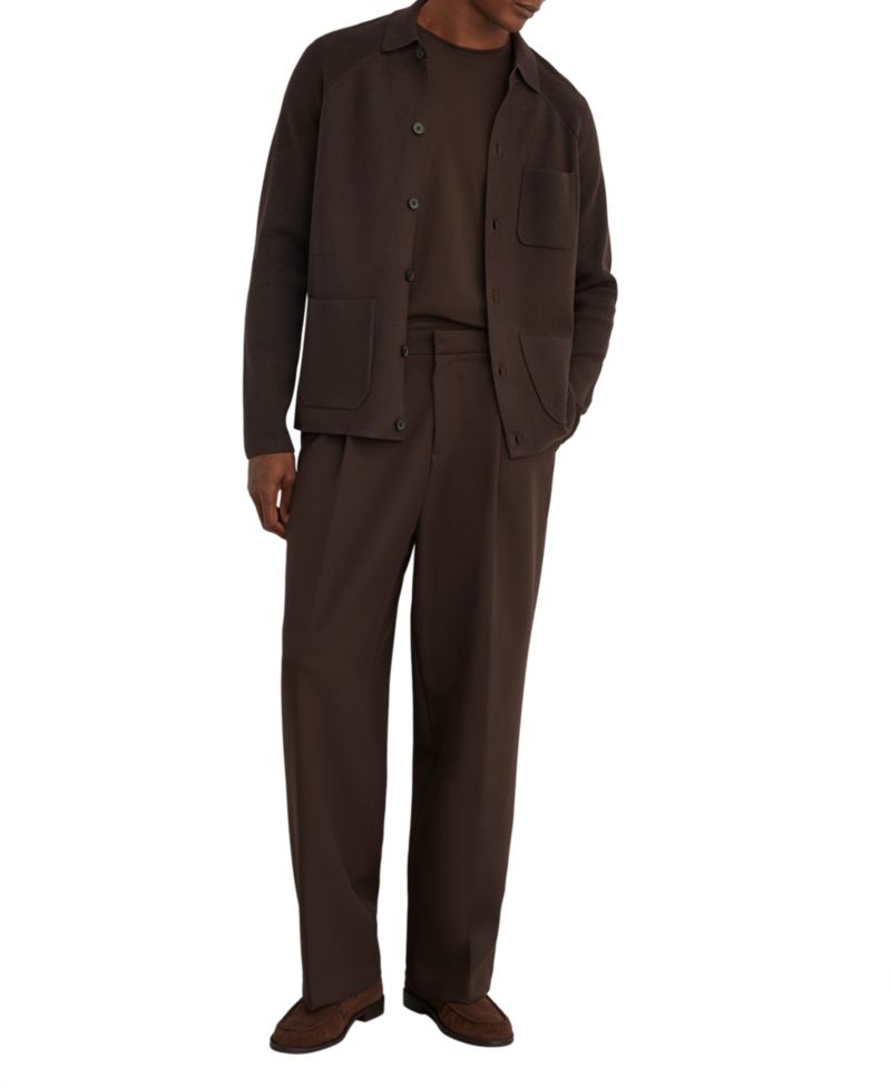 Men's Fitzwilliam Rib-Knit Button-Through Cardigan Sweater