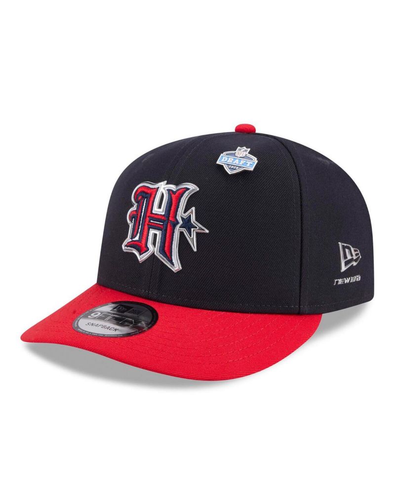 Men's Navy/Red Houston Texans 2026 NFL Draft On Stage Pre-Curved 9FIFTY Snapback Hat