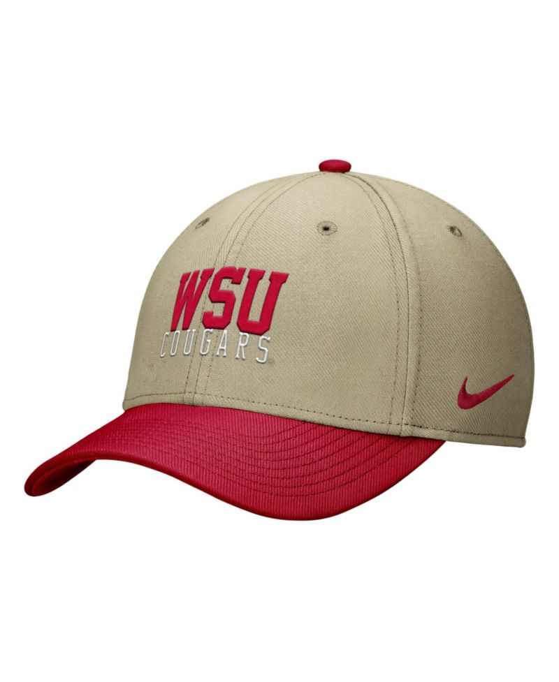 Men's Beige/Crimson Washington State Cougars Dri-FIT SwooshFlex Hat