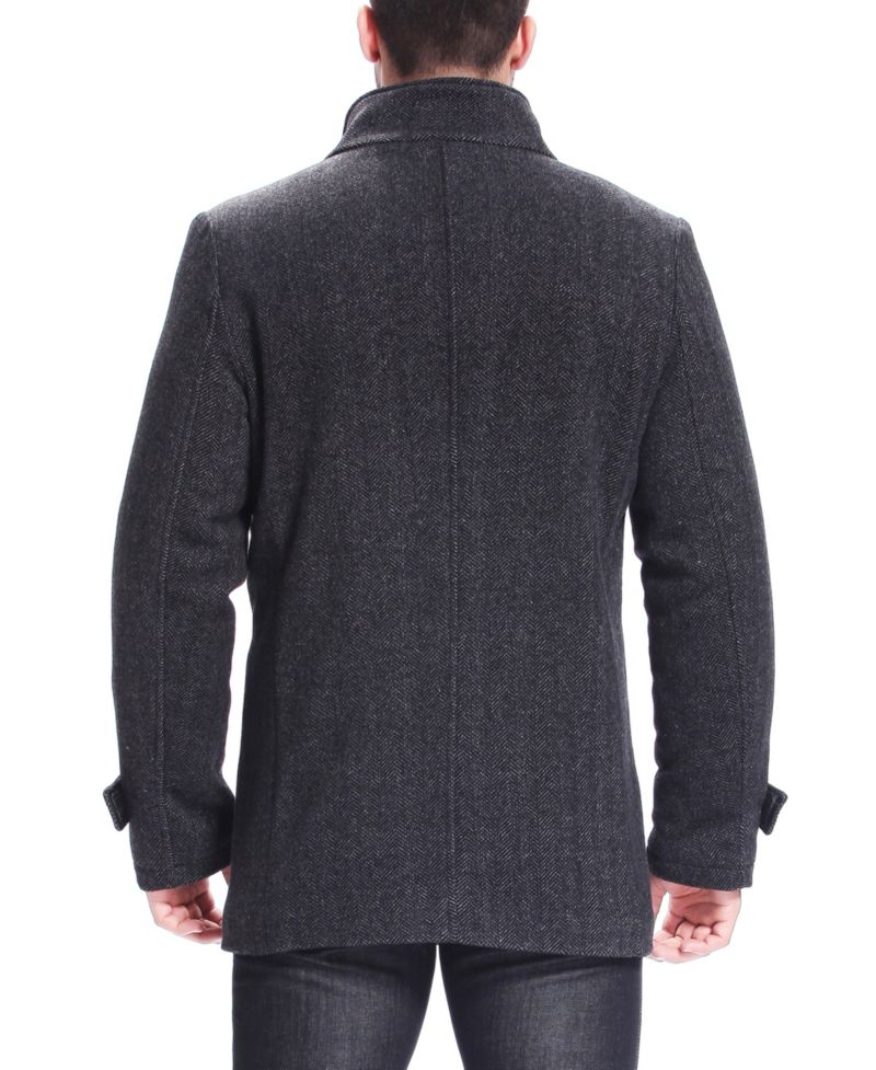 Men's Samuel Herringbone Wool Blend Bibbed Car Coat