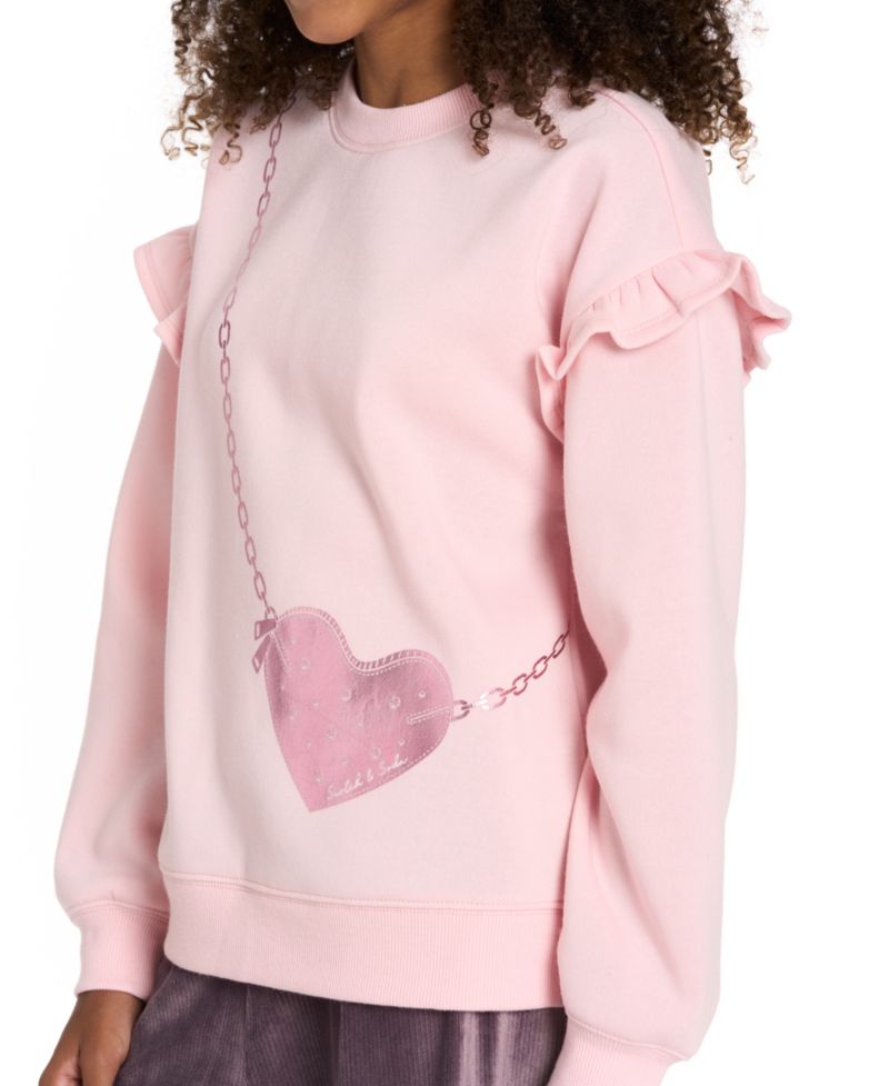 Toddler Girls' 2T-4T Ruffle Pullover Sweatshirt and Wide-Leg Pants, 2-Piece Set