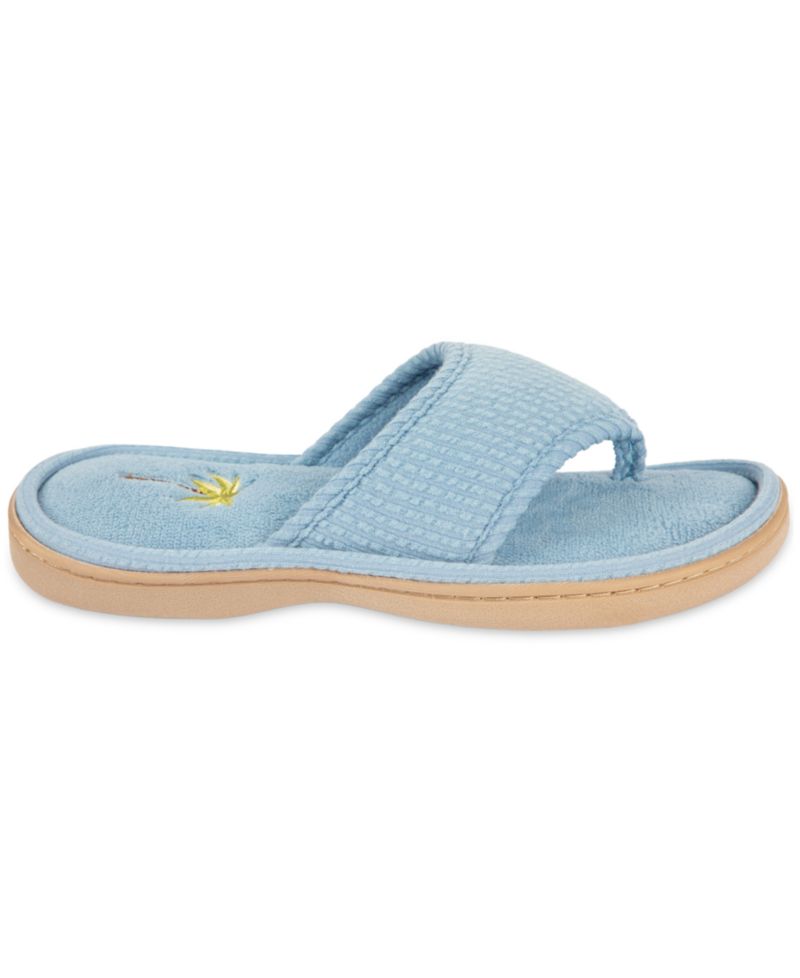 Women's Embroidered Seersucker Flip Flop Slippers