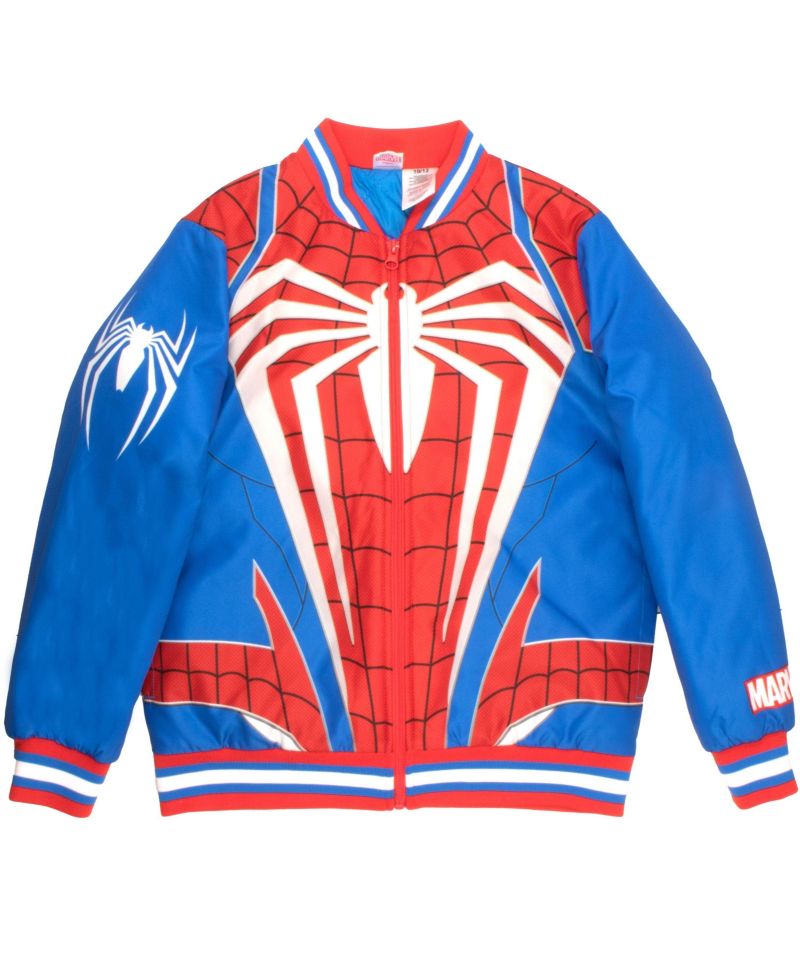 Marvel Little Boys Graphic Print Lightweight Varsity Bomber Jacket
