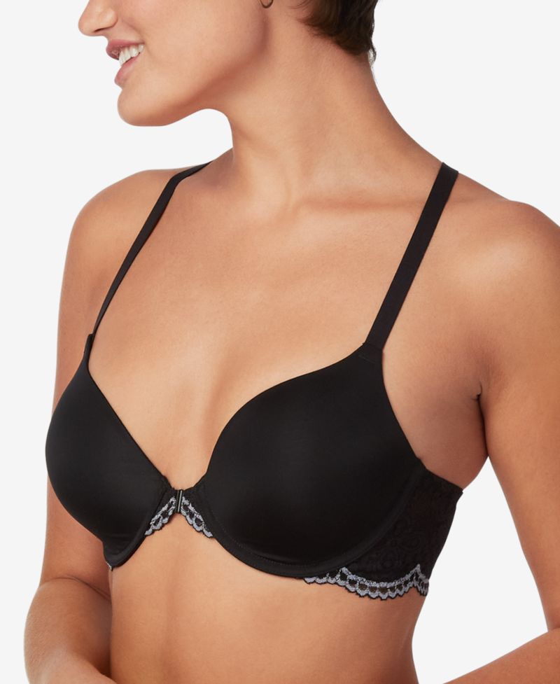 One Fab Fit Lace T-Back Shaping Underwire Front Close Bra 7112