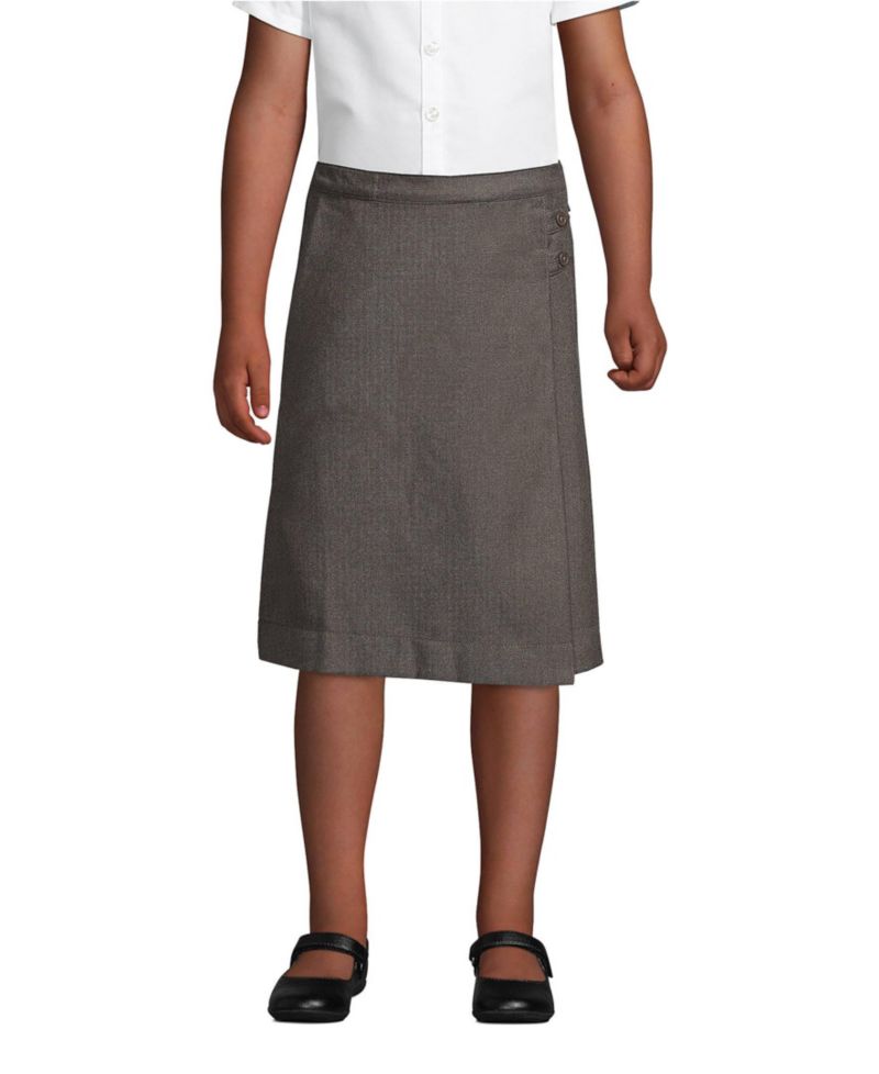 Men's School Uniform Girls Child Plus Solid A-line Skirt Below the Knee