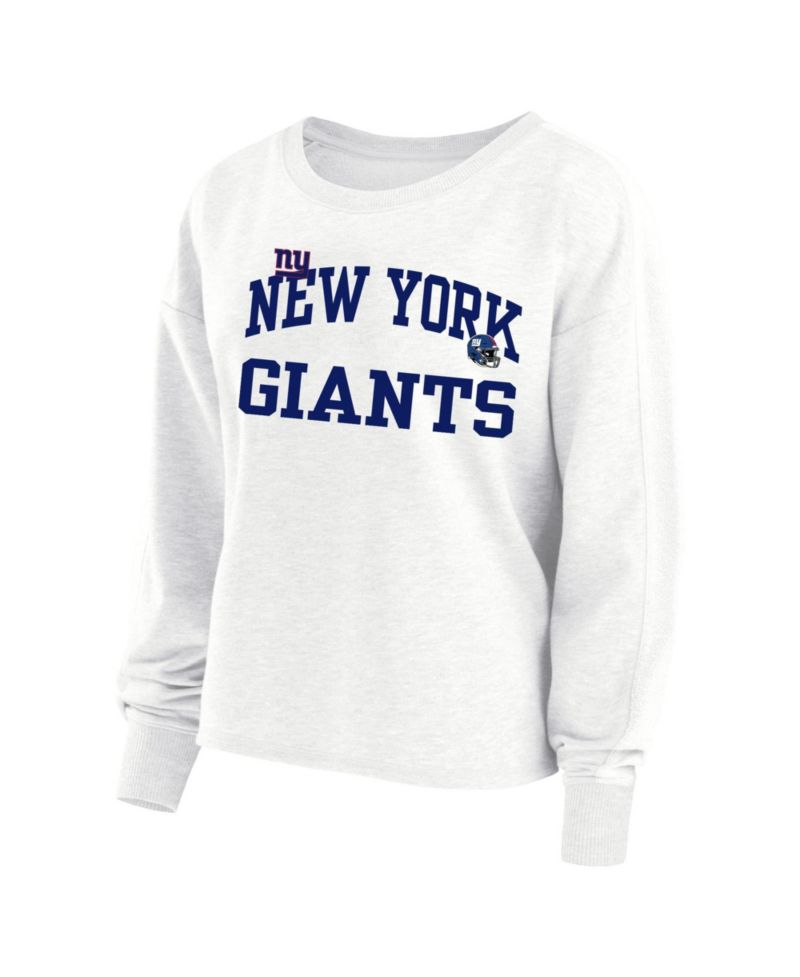 Women's Cam Skattebo White New York Giants Plus Size Oversized Name & Number Sweatshirt