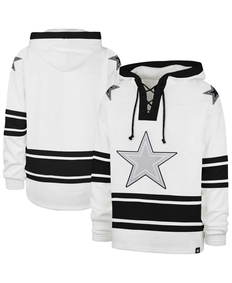 Men's White Dallas Cowboys After Image Superior Lacer Pullover Hoodie
