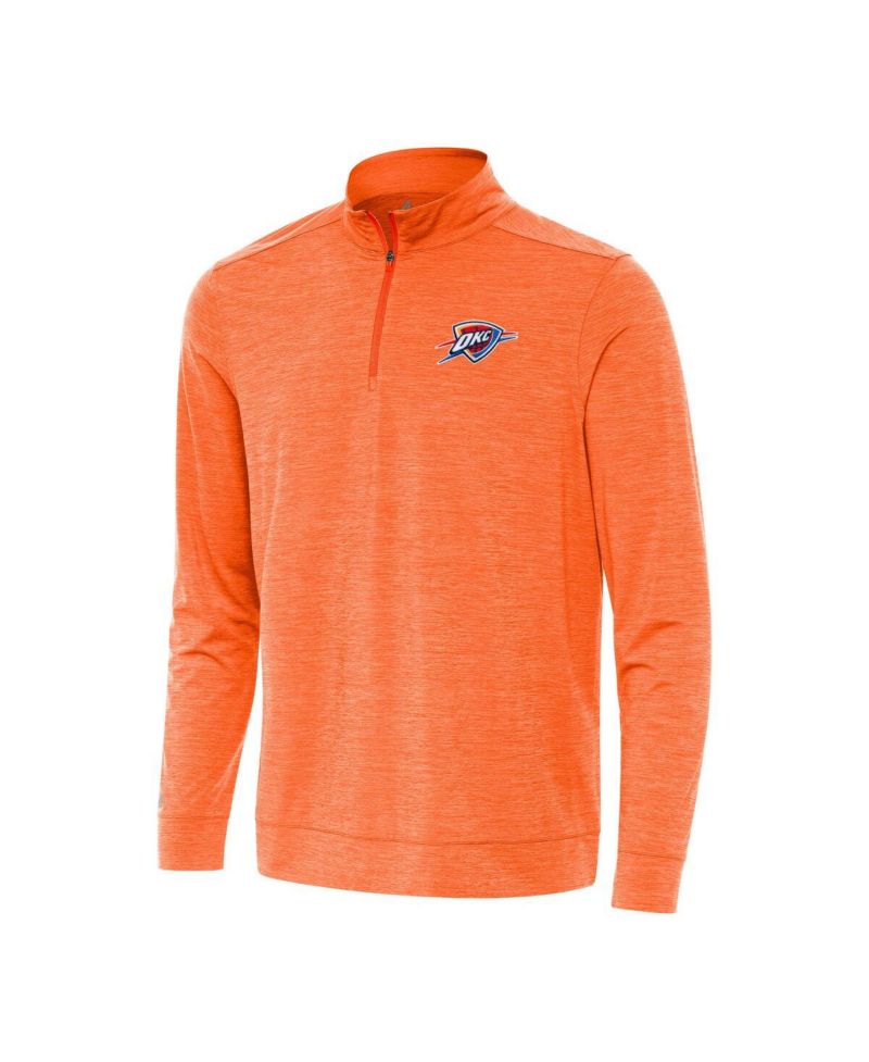 Men's Heather Orange Oklahoma City Thunder Bright Quarter-Zip Sweatshirt