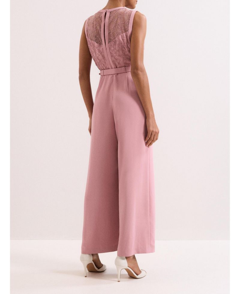 Women's Ivanna Lace Bodice Belted Jumpsuit