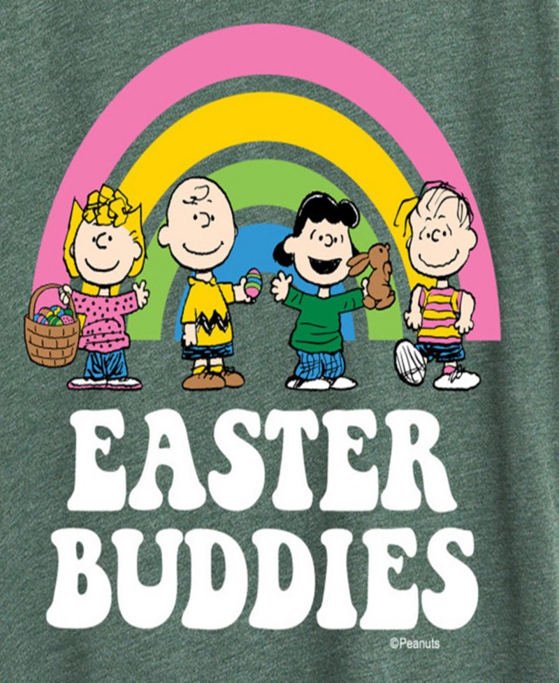 Plus Size Peanuts Easter Buddies Graphic Crew Neck T-Shirt