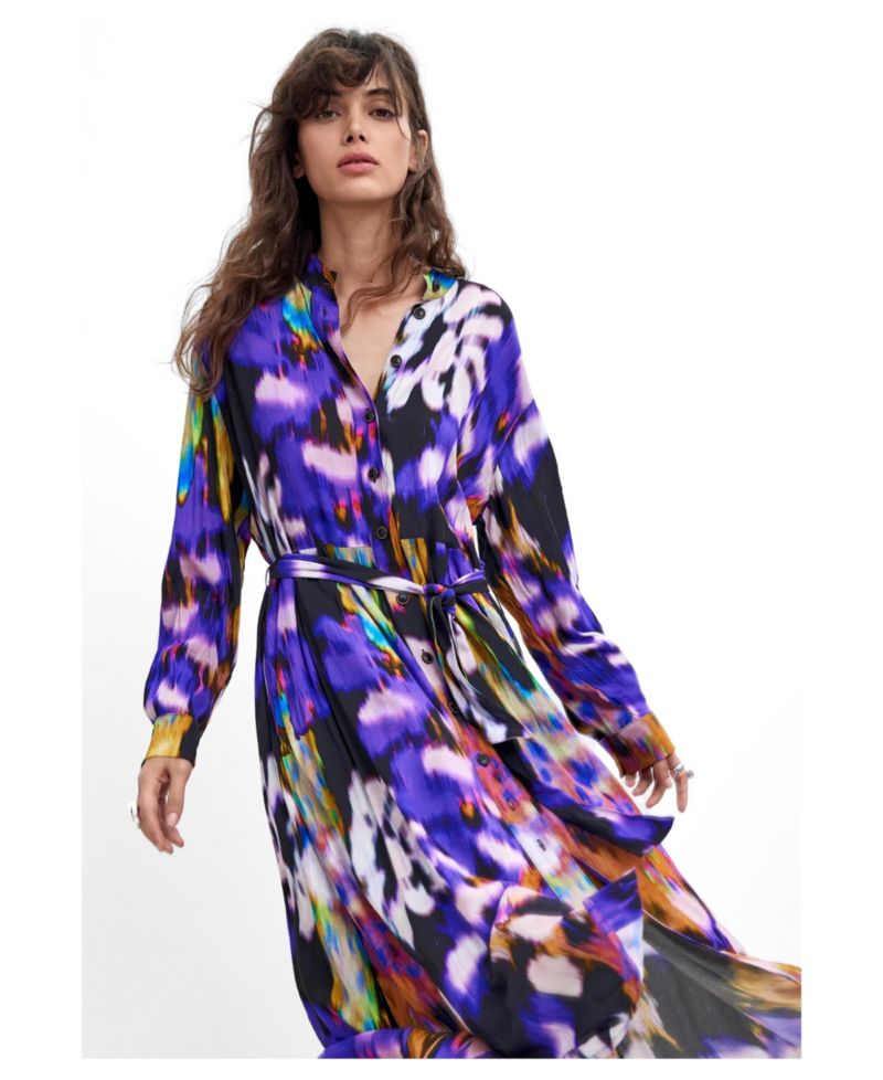 Women's M. C. Lacroix Long-Sleeve Midi Shirt Dress