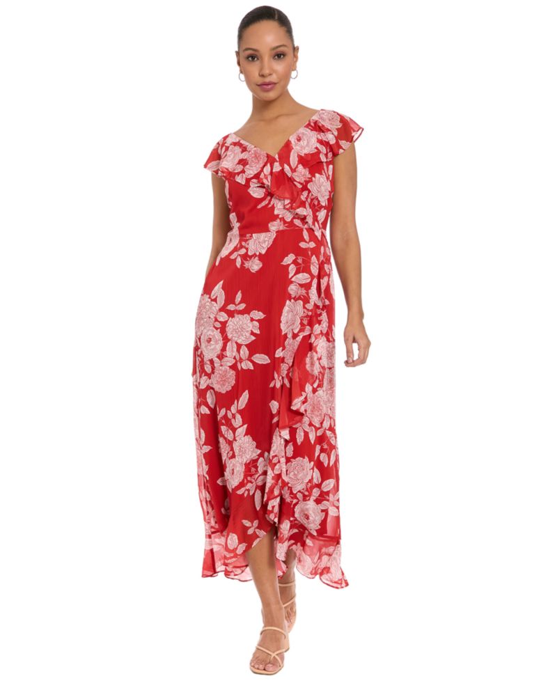 Petite V-Neck Short-Sleeve Dress