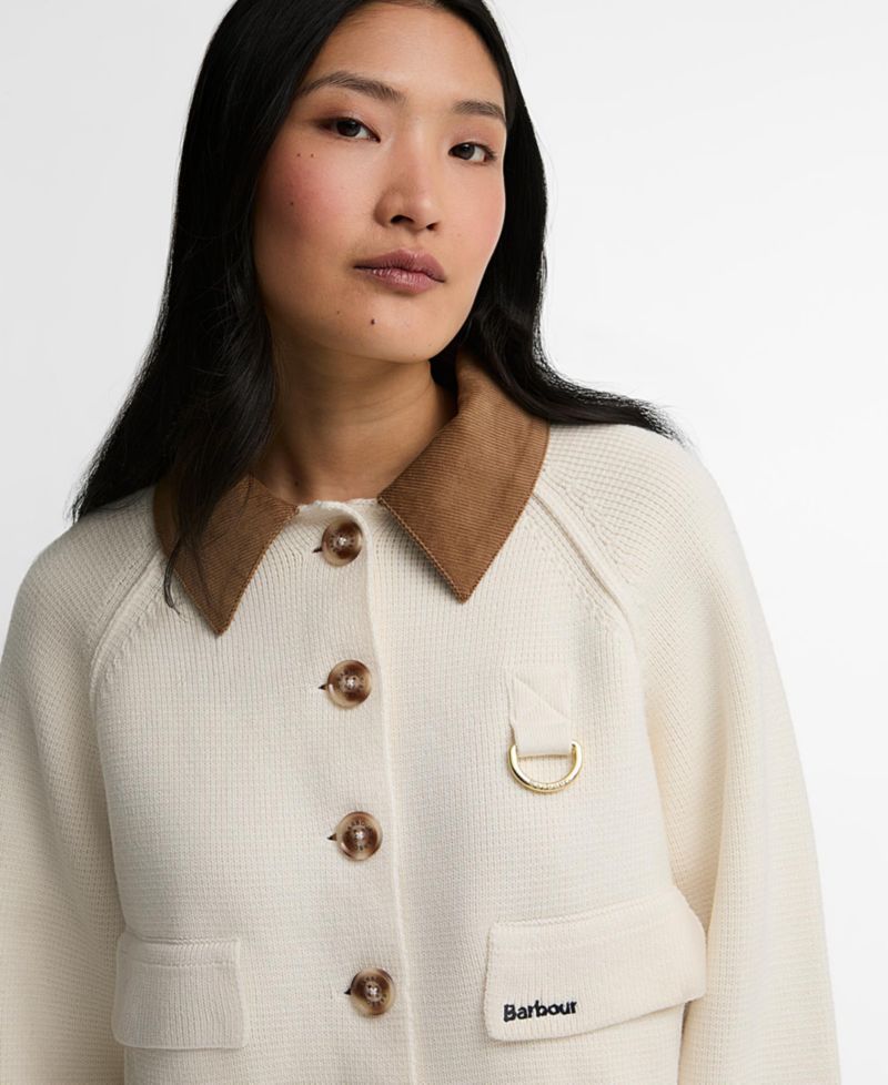 Women's Alverstone Kni Cropped Corduroy-Collar Cardigan