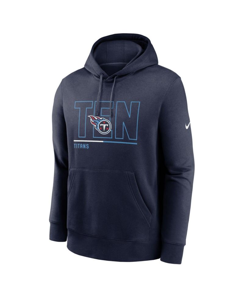 Men's Navy Tennessee Titans City Code Club Fleece Pullover Hoodie