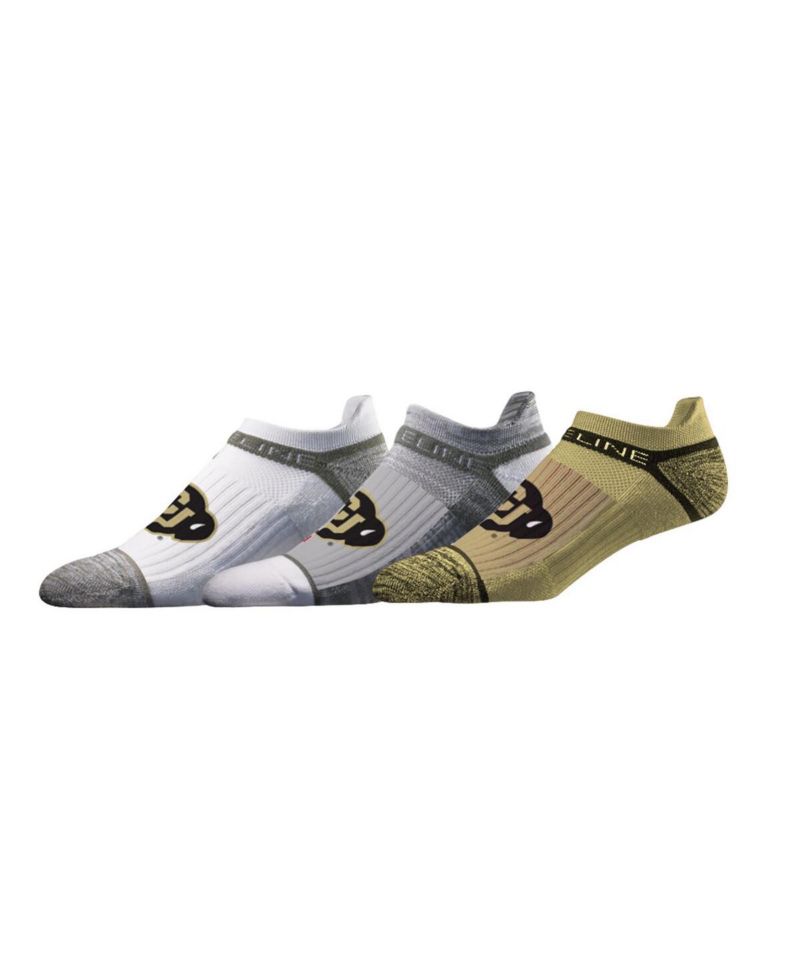 Stride line Men's and Women's Colorado Buffaloes Premium Low 3-Pack Ankle Socks Set
