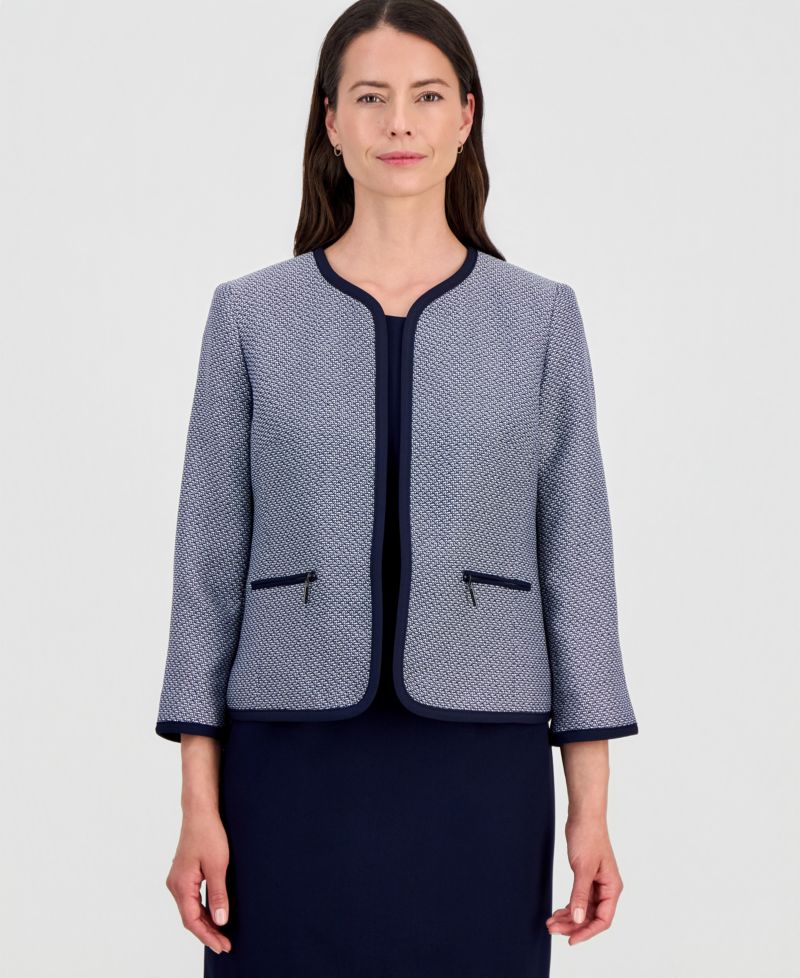 Women's Zipper-Pocket Open Cardigan & Empire-Seamed Dress Suit