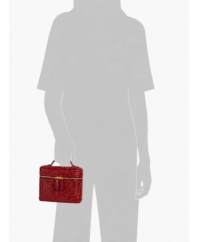 Charli Woven Leather Small Top Handle Crossbody Handbag
