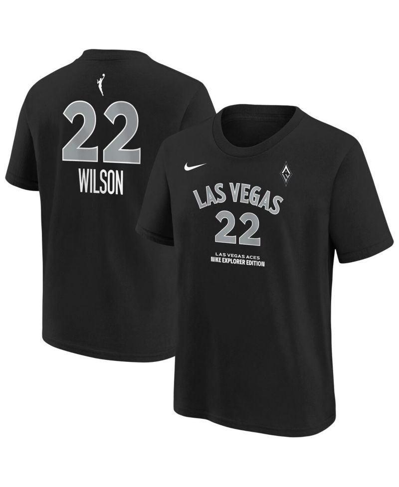 Big Boys and Girls A'ja Wilson Black Las Vegas Aces Explorer Edition Name & Number T-Shirt