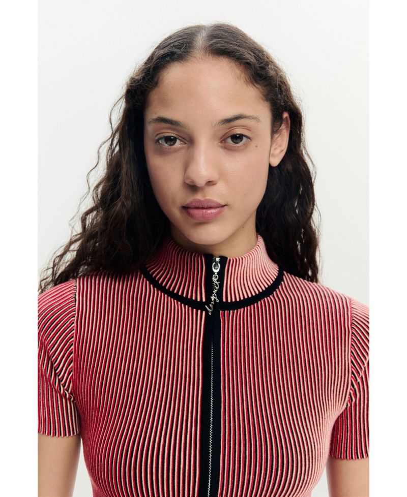 Women's Iridescent T-shirt Zipper