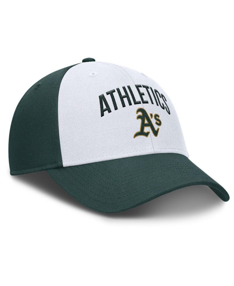 Men's White/Green Athletics Club Performance Adjustable Hat