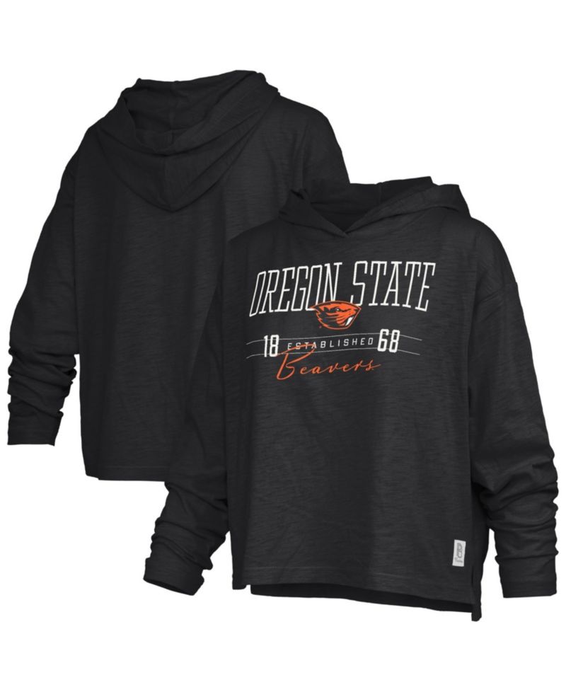 Women's Oregon State Beavers Castillo Oversized Slub Hooded Long-Sleeve T-Shirt